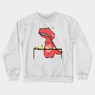 Funny Red T-Rex At Handbell Choir Practice Crewneck Sweatshirt